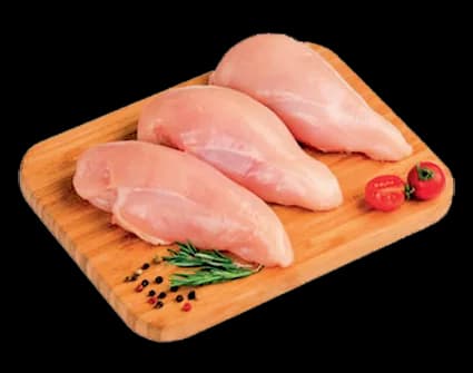 Poulet-Pepito auf einem Holzbrett